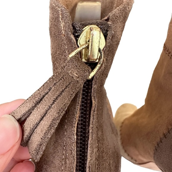 Joie EU 38 US 7 Briona Patchwork Bootie Chestnut Multi Brown Leather Suede Boots - Picture 4 of 9